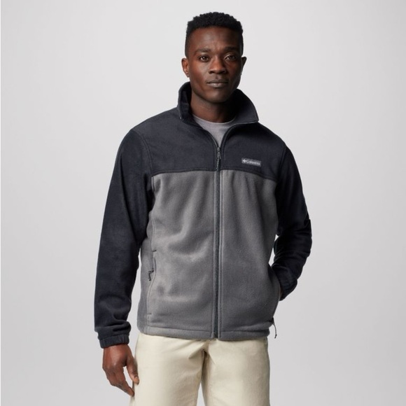 Columbia Men’s Steens Mountain™ 2.0 Full Zip Fleece Jacket Black Gray XL - Picture 2 of 10